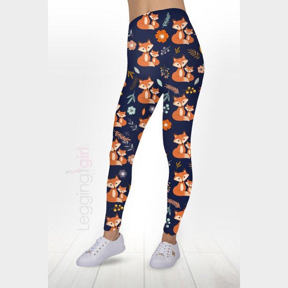 Fox Family Exclusive Printed FeatherSoft Women's Leggings Extra Plus 3XL-5XL (Fi - Picture 1 of 2